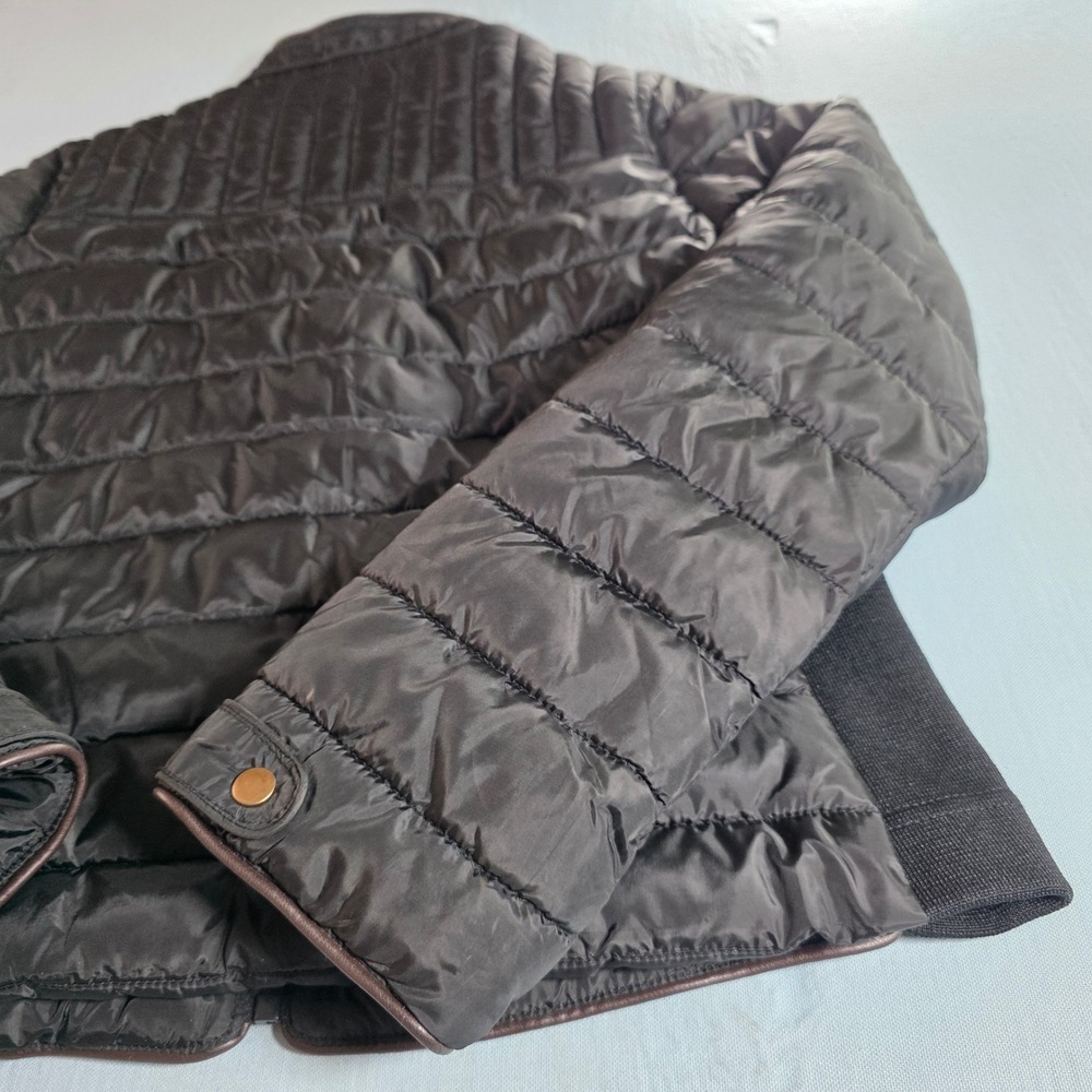 Cisono Los Angeles Black Quilted Puffer Jacket Ribbed Sides NYJK379 Women Medium